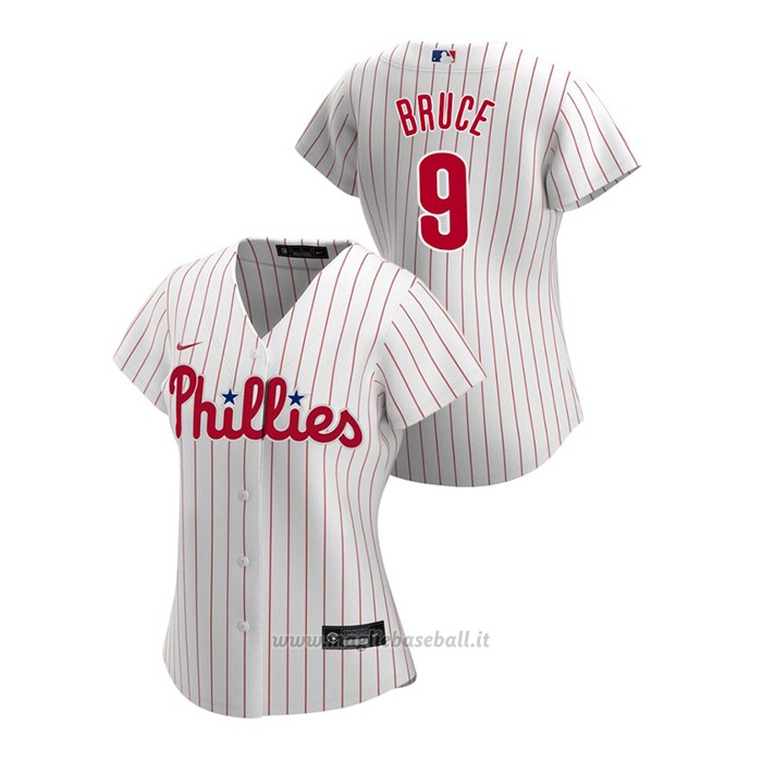 Maglia Baseball Donna Philadelphia Phillies Jay Bruce 2020 Replica Primera Bianco